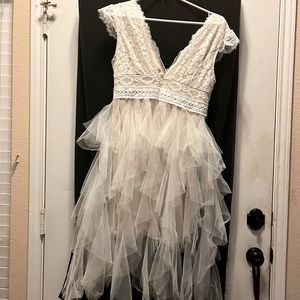 Lace and tulle party dress.